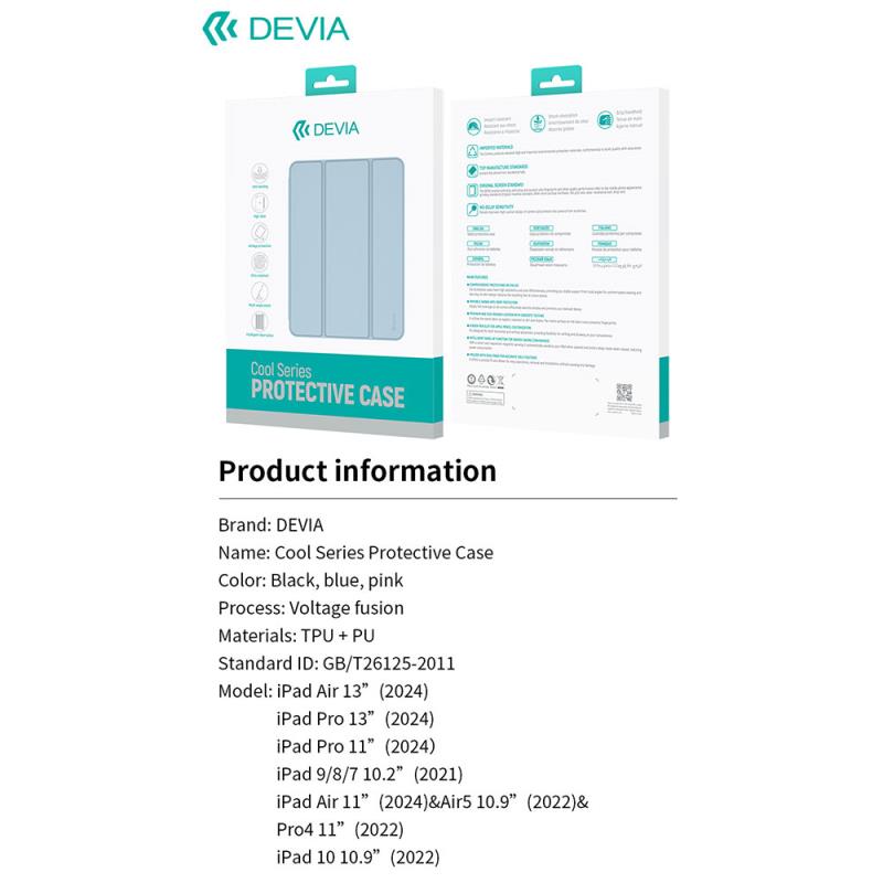 Θήκη Flip TPU Devia Apple iPad Air 11.0" (2024) Cool Series Μαύρο
