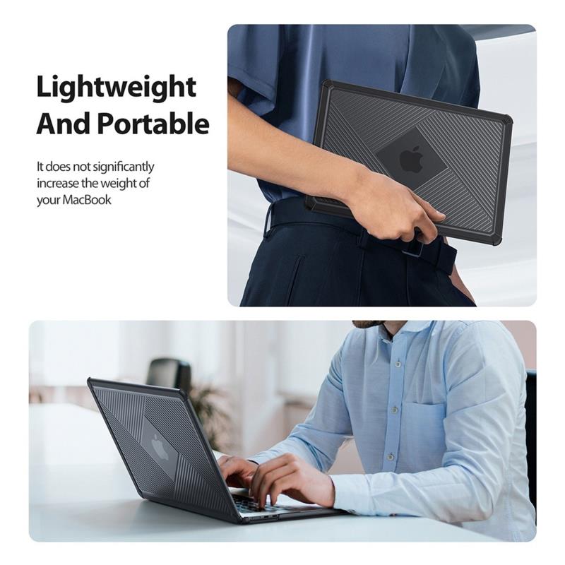 Θήκη TPU Flip Shock Proof Dux Ducis LCGH Apple MacBook Air 13.6" (2022/2024) Μαύρο