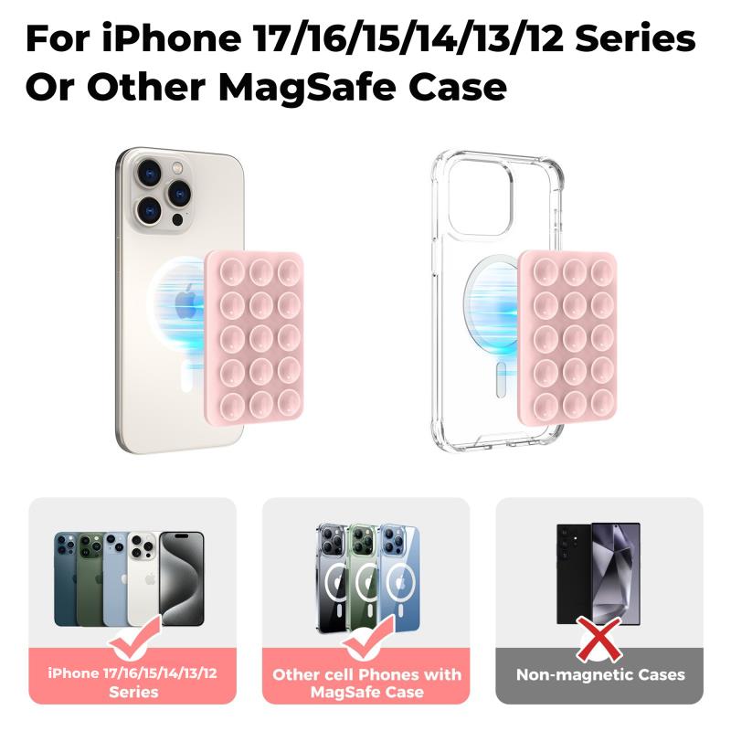 Βάση Στήριξης με Βεντούζα Magnetic Ahastyle PT-CY202 για Smartphones Ροζ