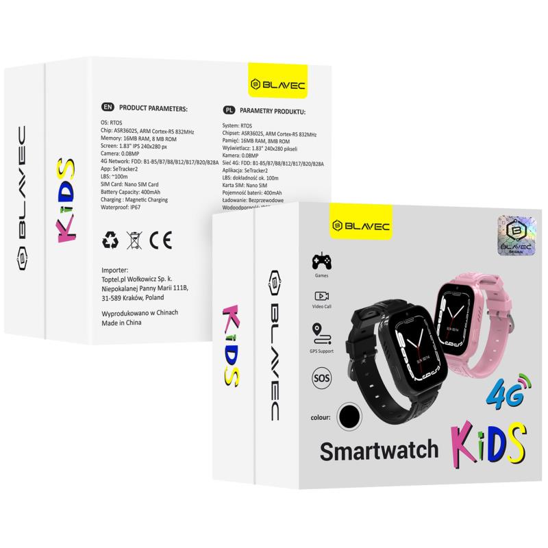 Smartwatch Blavec K-02 με GPS για Παιδιά Ροζ