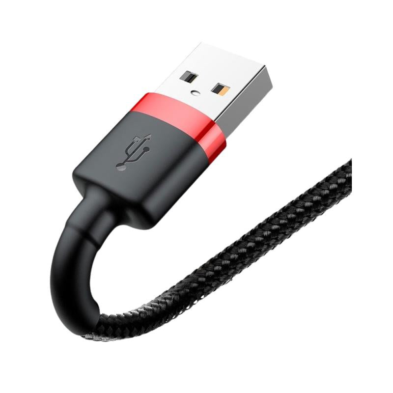 Καλώδιο Σύνδεσης USB 2.0 Baseus Cafule USB A σε Lightning 7.5W 1.5A 2m Μαύρο-Κόκκινο