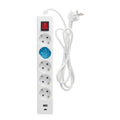 Πολύπριζο GSC 5 Θέσεων με Διακόπτη, Θύρες 1xUSB A, 1xUSB C & Καλώδιο 1.4m (3 x 1.5mm) Λευκό