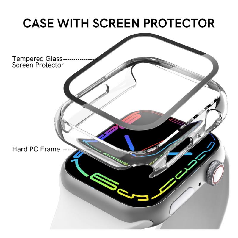 Θήκη PC με Tempered Glass Ahastyle WG65 Premium Apple Watch Ultra 4/ 3/ 2/ 1 49mm Μαύρο-Διάφανο (2 τεμ.)