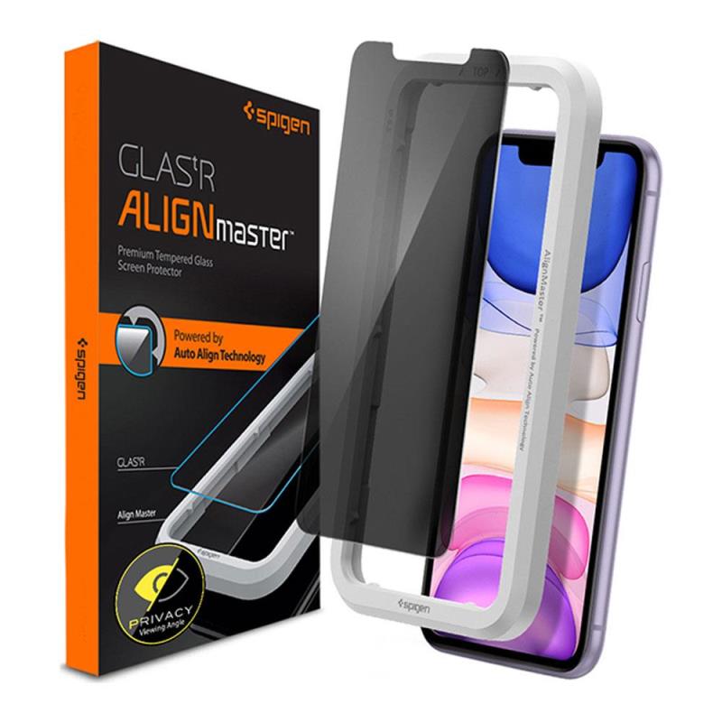 Tempered Glass Full Face Privacy Spigen Glas.tR Align Master Apple iPhone XR/ iPhone 11 (1 τεμ.)