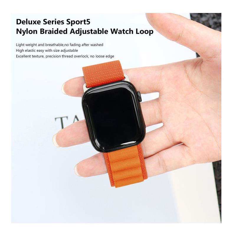 Λουράκι Devia Sport5 Nylon Woven Apple Watch (44/ 45/ 46/ 49mm) Deluxe Πορτοκαλί