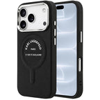 Θήκη TPU Karl Lagerfeld Apple iPhone 18 Pro/ 17 Pro MagSafe Leather Ring RSG Logo Μαύρο