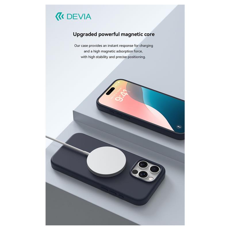 Θήκη Silicon Devia Apple iPhone 16 Pro Magnetic Nature Γκρι-Λευκό
