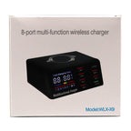 Πολυφορτιστής Πάγκου Service WLX-X9 με 8 Θύρες USB, Ασύρματη Φόρτιση & Οθόνη Ενδείξεων