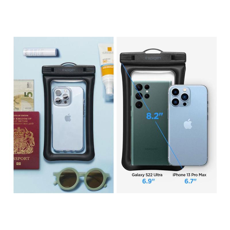 Universal Αδιάβροχη Θήκη Spigen A610 για Smartphones έως 6.9" Μαύρο (1 τεμ.)