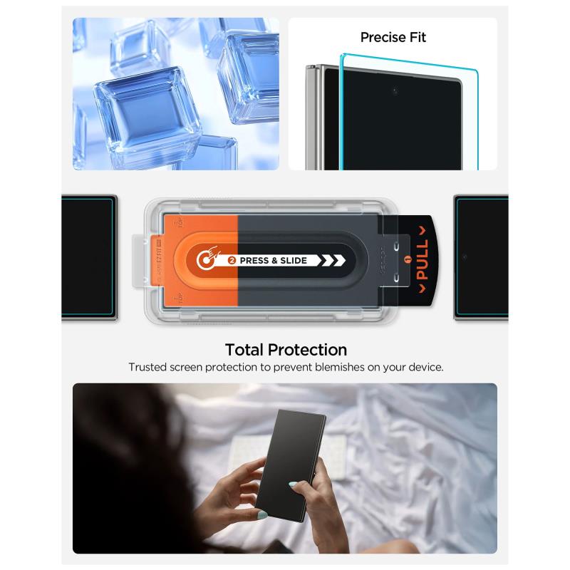 Tempered Glass Full Face Spigen Glas.tR EZ-FIT Samsung Galaxy Z Fold 7 5G (2 τεμ.)