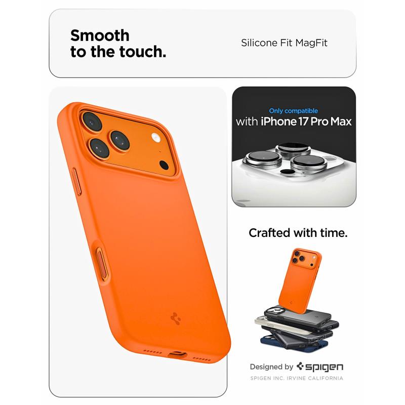 Θήκη Σιλικόνης Spigen Silicone Fit Magsafe Apple iPhone 17 Pro Max 5G Πορτοκαλί
