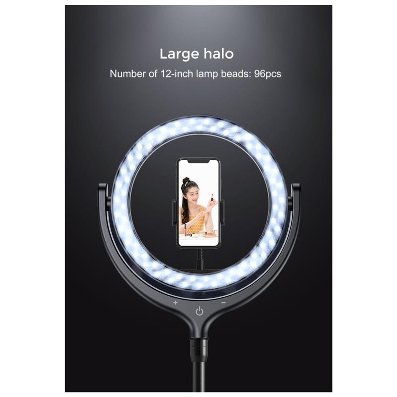 Επιδαπέδιο Τρίποδο Live Streaming με LED Ring Light Devia ES055 (12", 1.7m) Μαύρο
