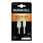 Καλώδιο Σύνδεσης USB 2.0 Duracell USB A σε MFI Lightning 15W 2m Λευκό