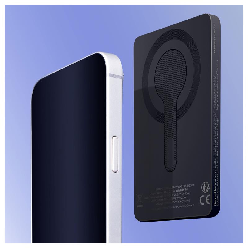 Φορτιστής Ανάγκης Maxlife MXPB-05 20W 5000mAh PD Magnetic Wireless Μαύρο