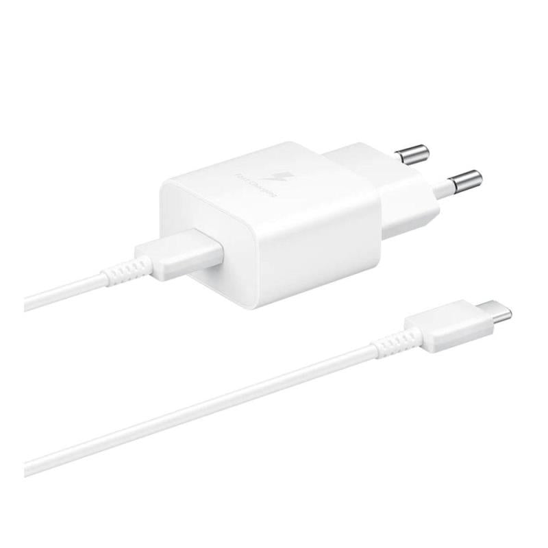 Φορτιστής Ταξιδίου Ταχείας Φόρτισης Samsung EP-T1510 15W PD με Έξοδο USB C 3A & Καλώδιο USB C Λευκό