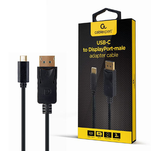 CABLEXPERT USB-C TO DISPLAYPORT-Male Adapter 4K 60HZ 2M Black Retail Pack