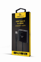 CABLEXPERT USB Type-C TO HDMI Adapter Cable 4K@30HZ 15CM Black Retail Pack