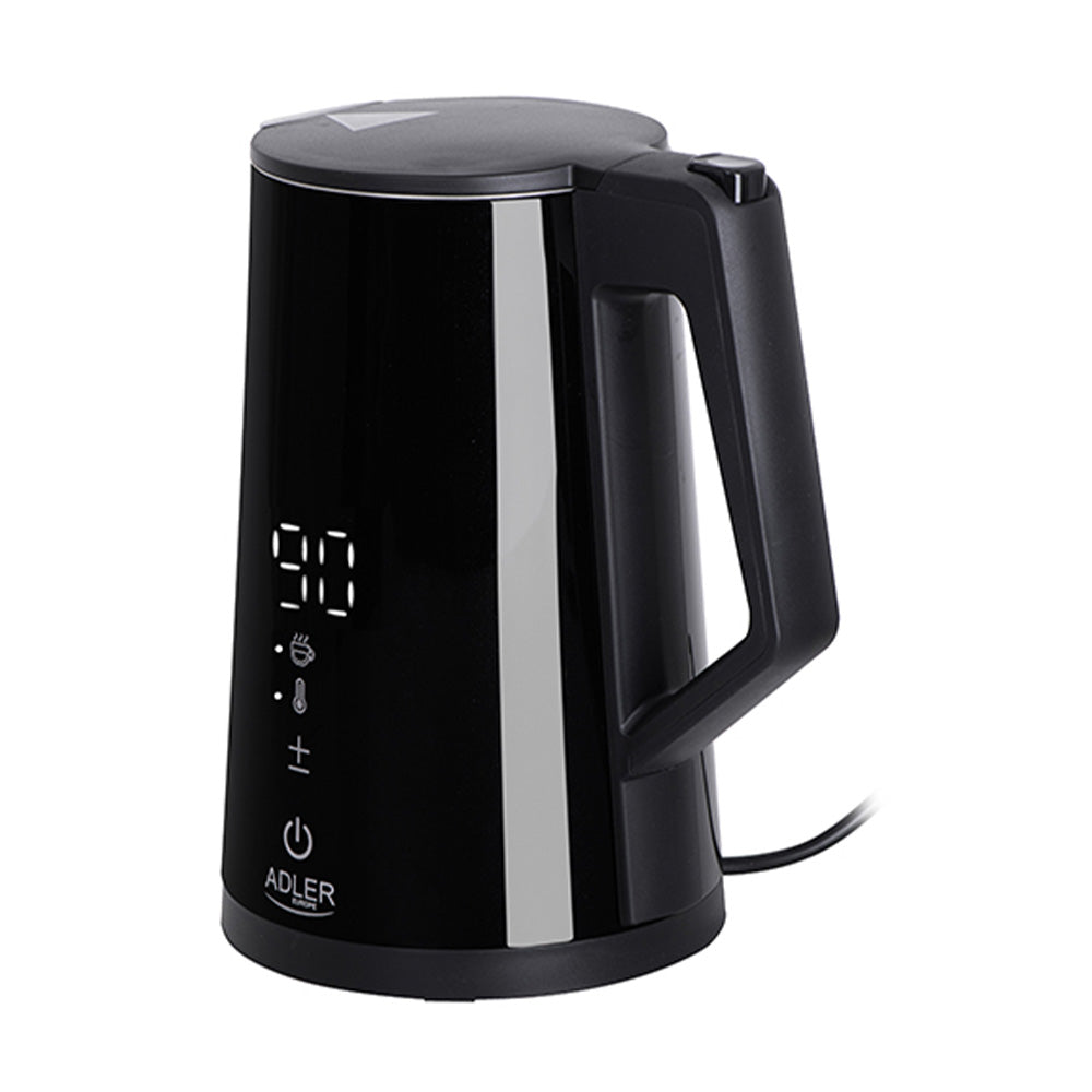 ADLER LED Electric Kettle With Temperature Control 1.7L Strix Black