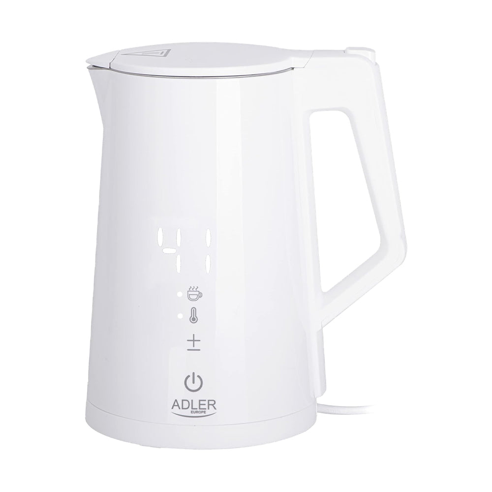 ADLER LED Electric Kettle With Temperature Control 1.7L Strix White