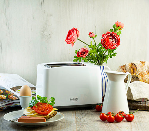 ADLER Toaster 2 Slice 1000W White