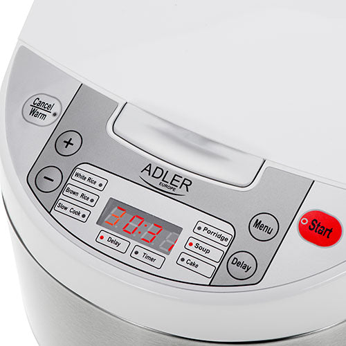 ADLER 6-IN-1 Multi-Cooker 3.25L 700W White/Silver