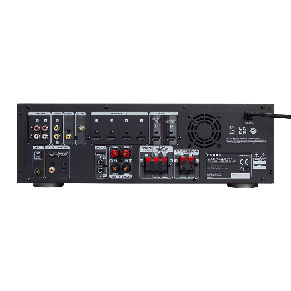AIWA 8.2CH Audio Video Receiver With Built-IN Amplifier 180W Black
