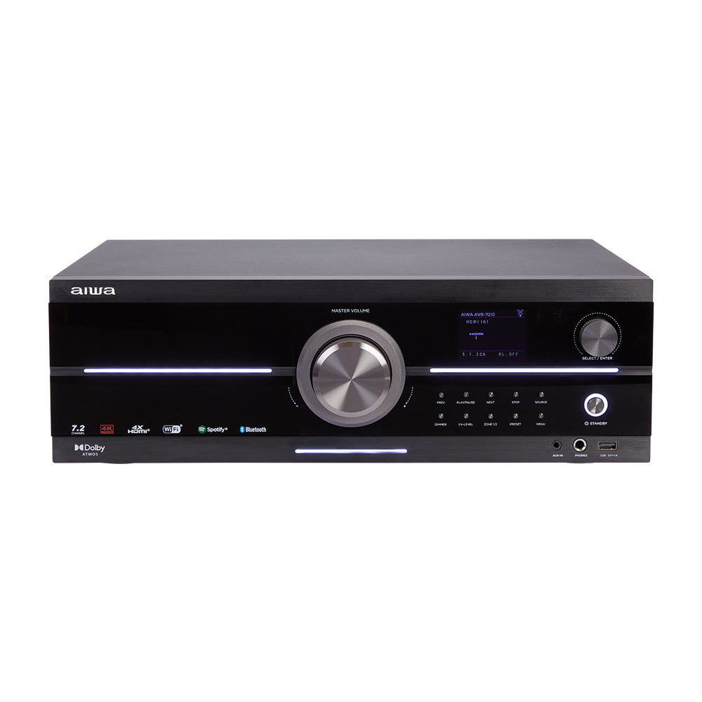 AIWA 8.2CH Audio Video Receiver With Built-IN Amplifier 180W Black
