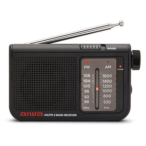 AIWA Pocket AM/FM Radio With Dual Analog Tuner Black