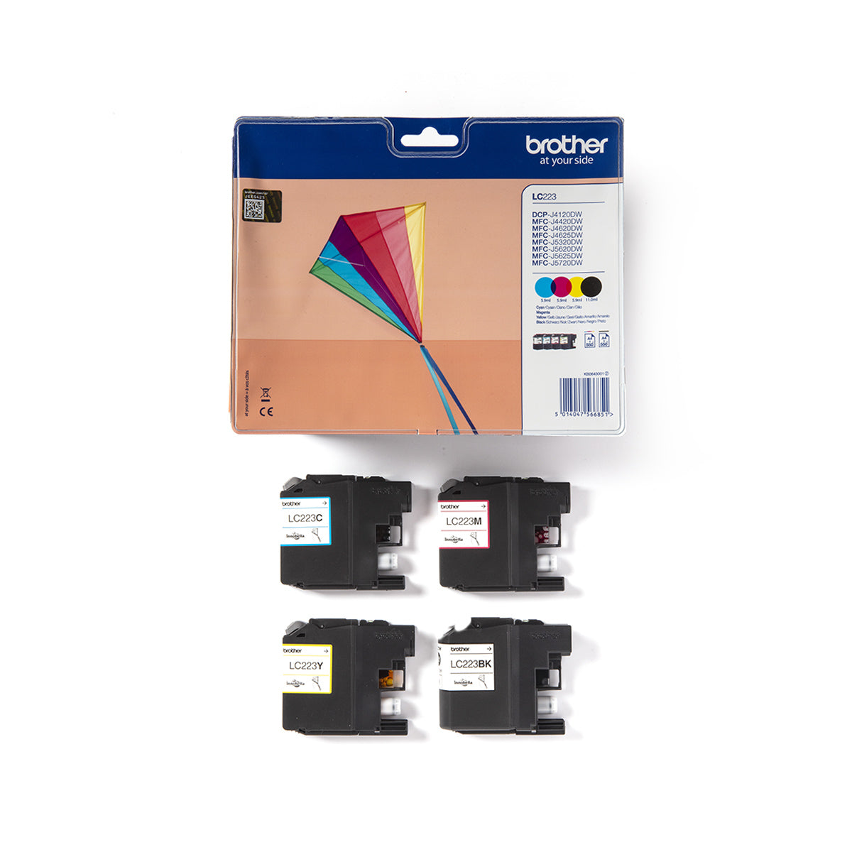 Ink Brother LC-223VALBP Value Pack Black,Cyan, Magenta, Yellow - 2.200k