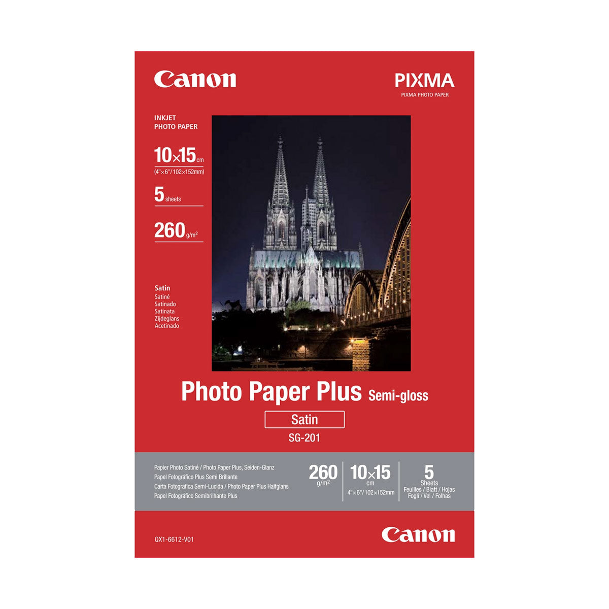 Canon Semi-Gloss Paper SG-201 10x15 5Shts