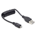 CABLEXPERT COILED MICRO USB CABLE 0.6m BLACK