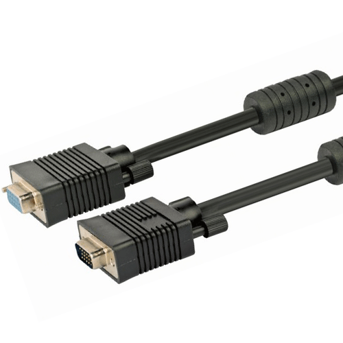 CABLEXPERT Premium VGA-Ext.HD15M/HD15F Dual-Shielded W/2*ferrite 3M Cable Black