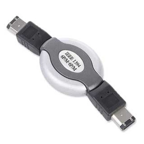 CABLEXPERT Compact Retractable Firewire (Ieee 1394 Standard) Cable 6PM TO 6PM Gold Platted Connector