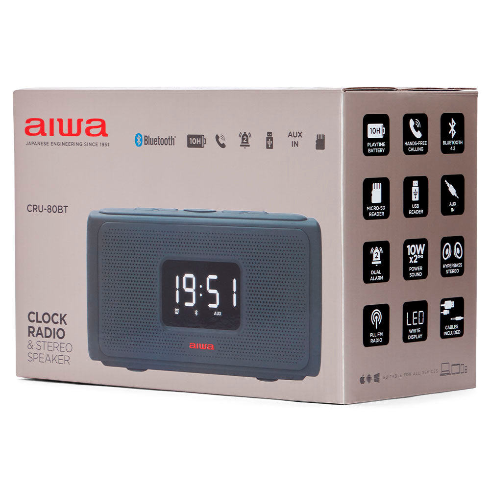 AIWA Bluetooth Clock Radio RMS 20W