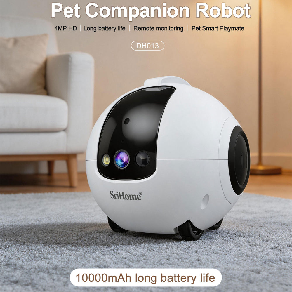 SRIHOME PET Companion Robot Camera 4MP HD Resolution White