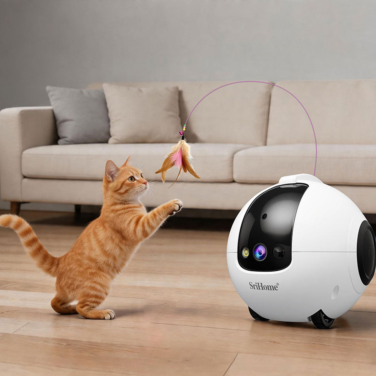 SRIHOME PET Companion Robot Camera 4MP HD Resolution White