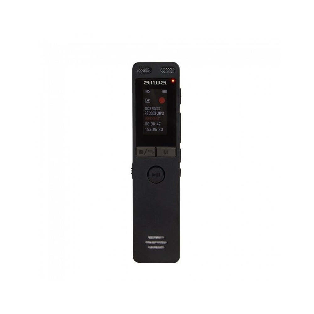 AIWA Voice Recorder TFT Screen Built-IN Memory 16GB Black