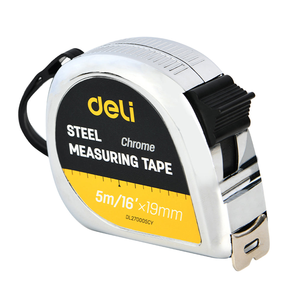 DELI Steel Tape Measure 5M/16'x19MM Silver