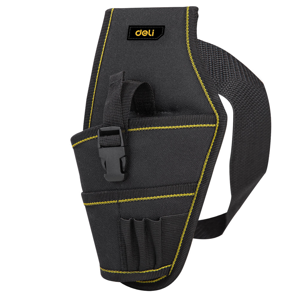 DELI Electric Drill Waist Bag 26x15CM Black