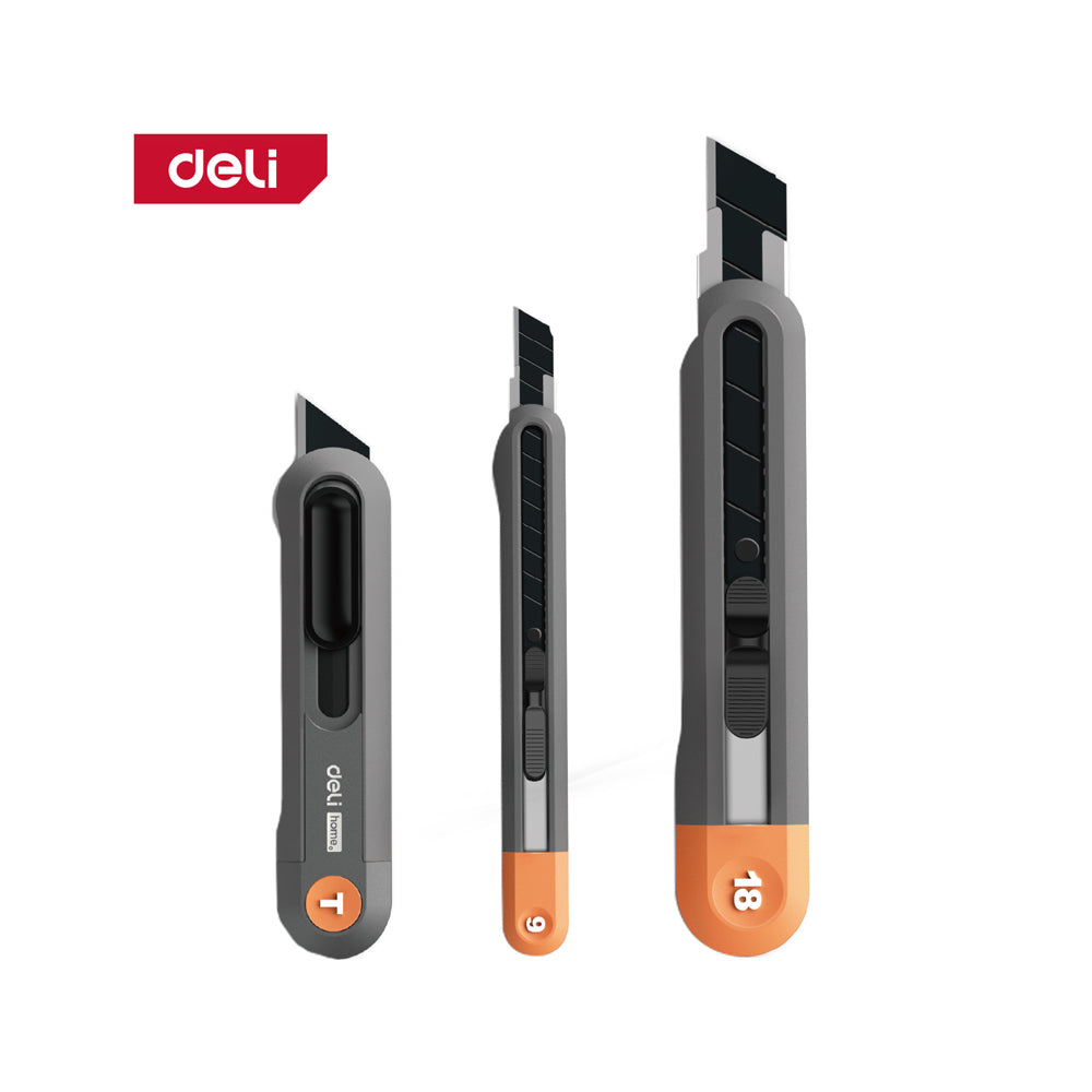 DELI Utility Knife Set 3PCS SK2 Black Orange