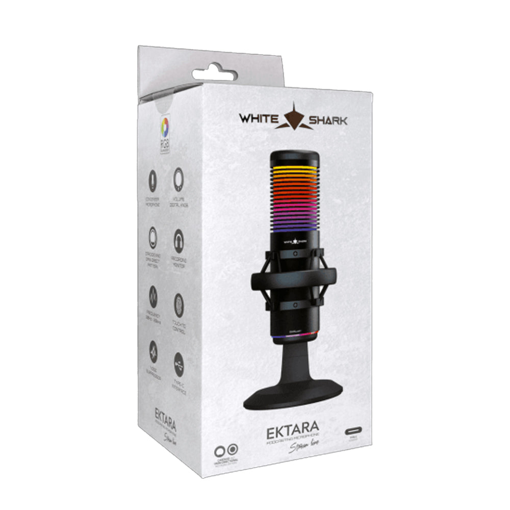 White Shark Touch Control Microphone DSM-07 RGB Light Black