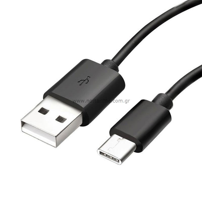 Καλώδιο Σύνδεσης USB 2.0 Samsung EP-DW700CBE USB A σε USB C 1.5m Μαύρο (Ασυσκεύαστο)