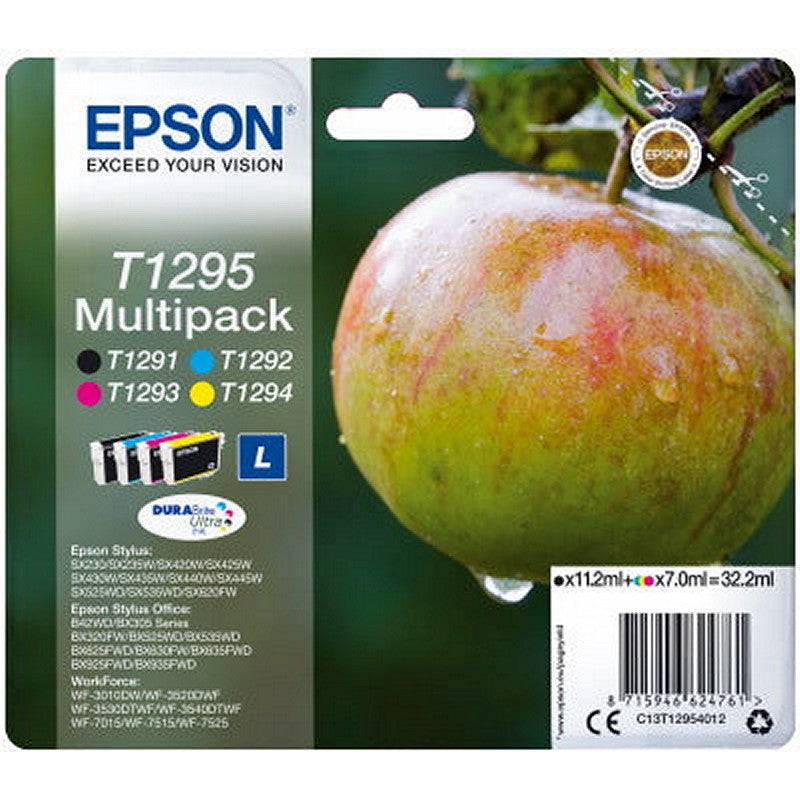 Ink Epson T12954010 MultiPack - 4Cartridges with pigment ink new series Apple -Size L