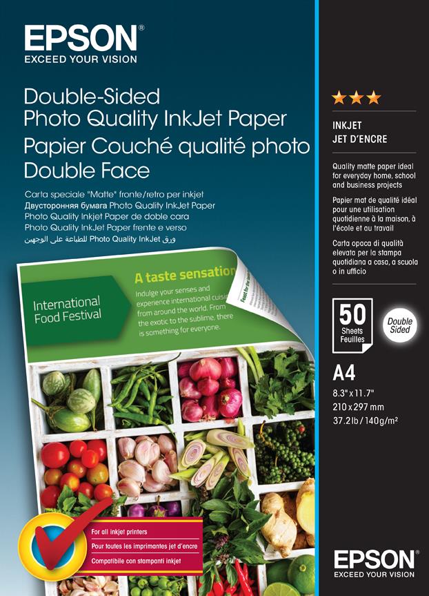 Double Sided Photo Paper Epson A4 50Shts 140g