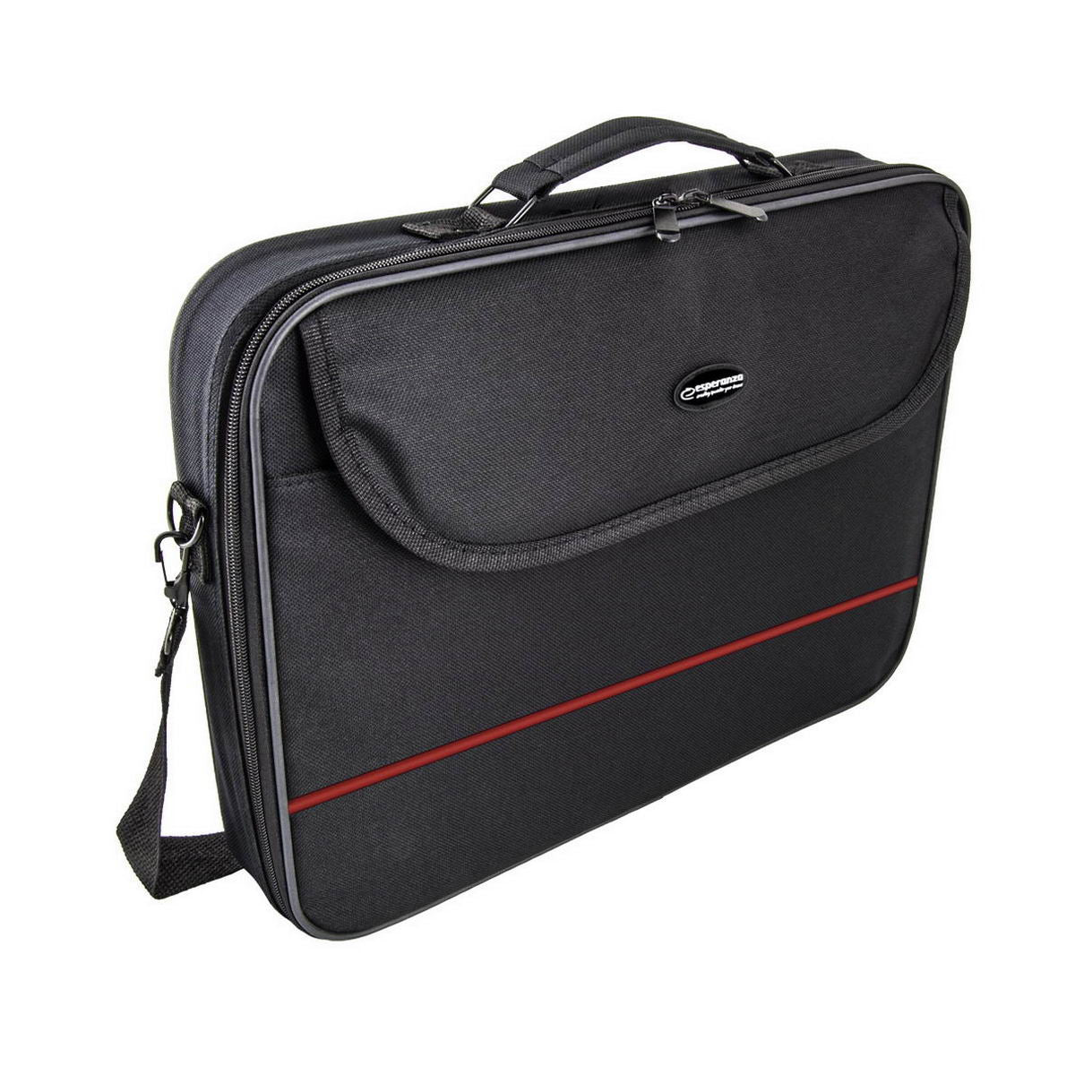 Esperanza Τσάντα Laptop 15.6″ Classic Μαύρο,Κόκκινο
