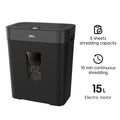 DELI P4 Small Paper Shredder 15L Black