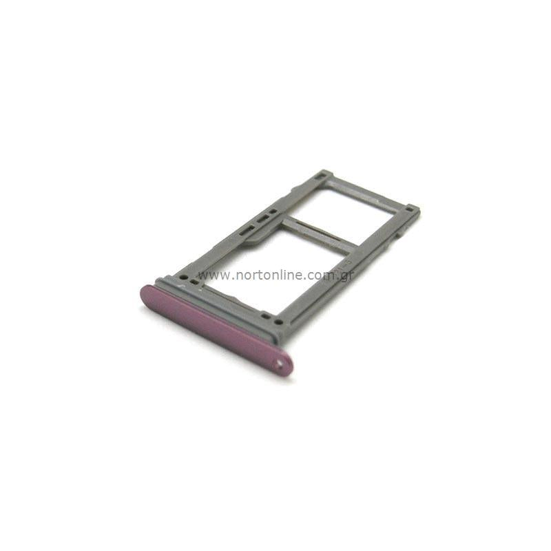 Βάση Κάρτας Sim & SD Samsung G960F Galaxy S9 Μωβ (Original)