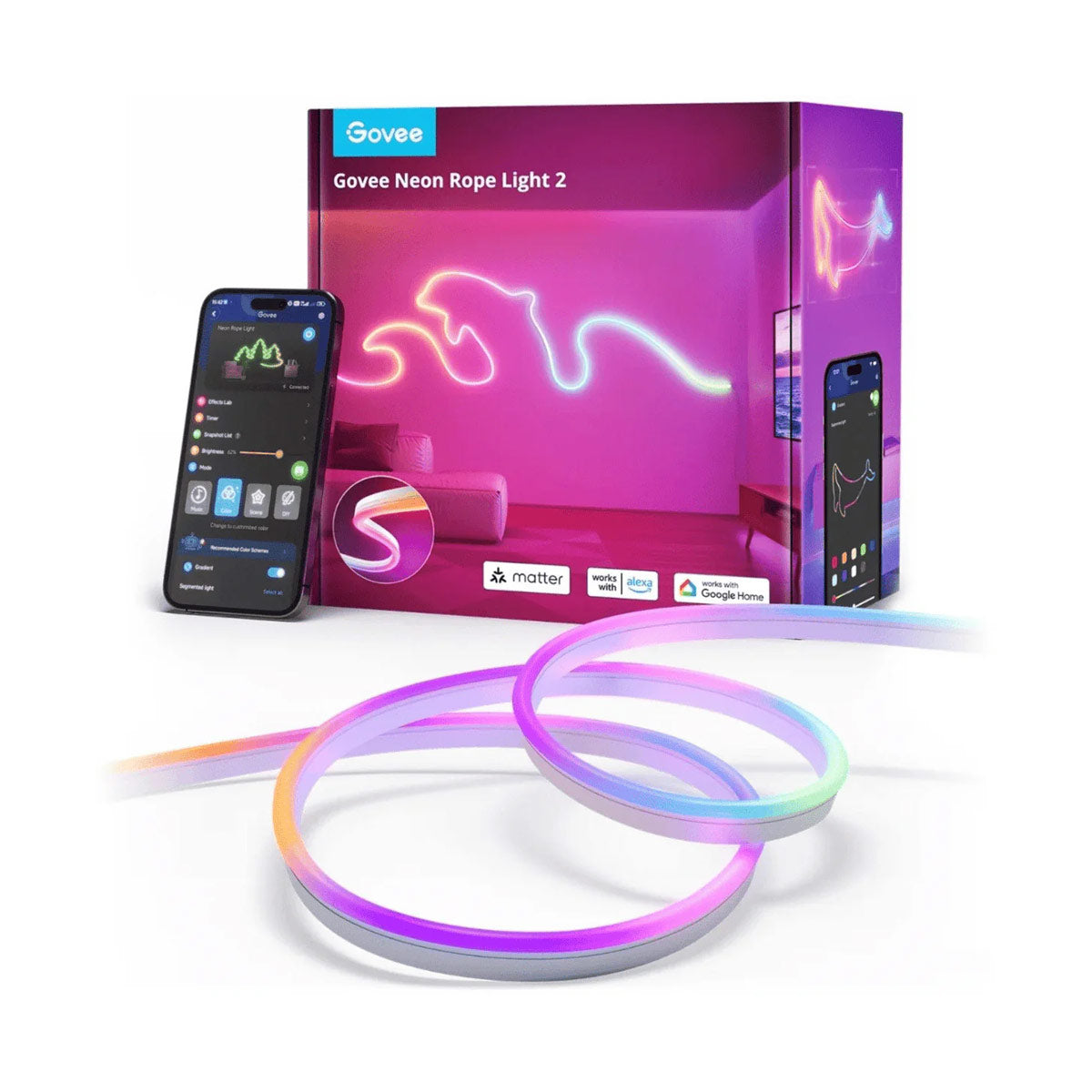 Govee Neon Rope Strip Light 2 - 4m White