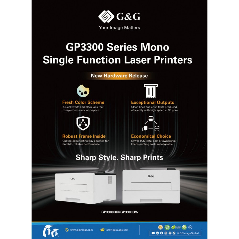 G&G GP3300DW Μονόχρωμος Εκτυπωτής Laser (Δίκτυο/Wi-Fi/Duplex)