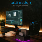 ICY Box RGB USB 3.2 Docking And Clone Station For 2x2.5'/3.5' HDD/SSD Black